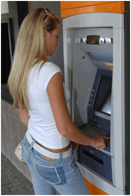 Student Using Atm